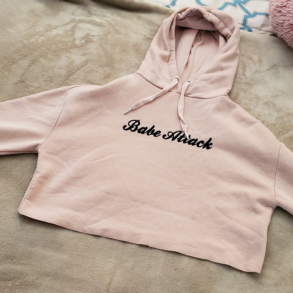 Midi rise crop top hoodie